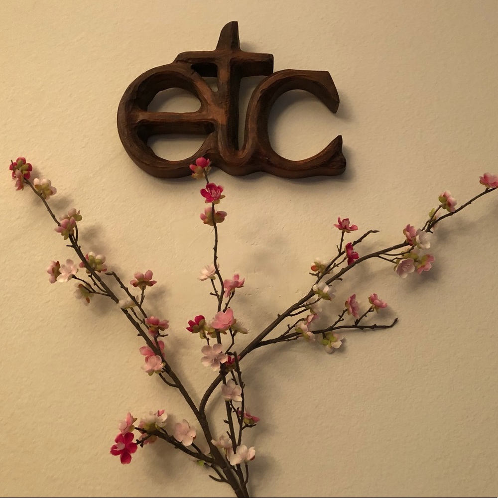 Beautiful Hand Carved Solid Wood ETC Sign
